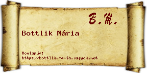 Bottlik Mária névjegykártya